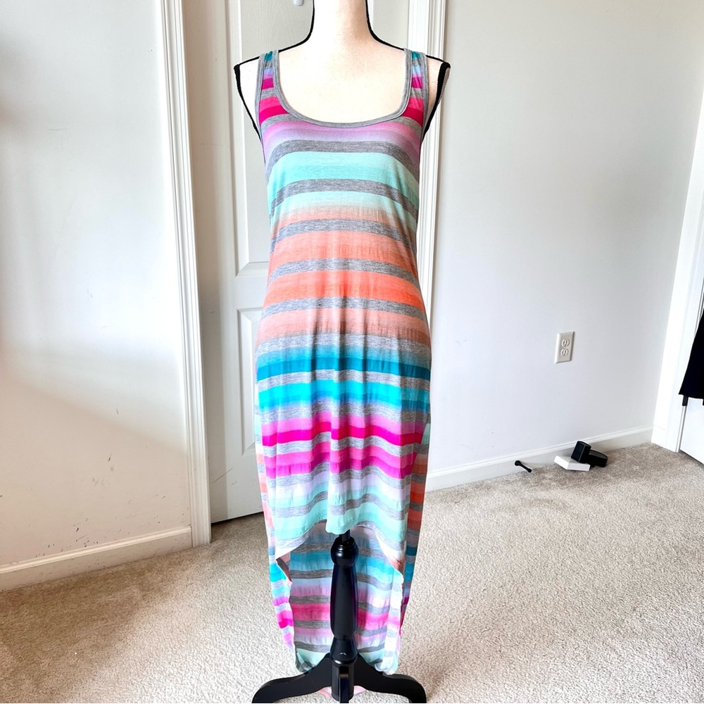 VINTAGE HAVANA Sleeveless Racer Back Striped Cover Up Dress—SZ. Medium